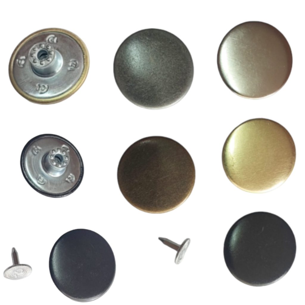 100 Pecas Botao Flexivel 20 Niquelado Com Prego De Fixacao em Oferta na Shopee