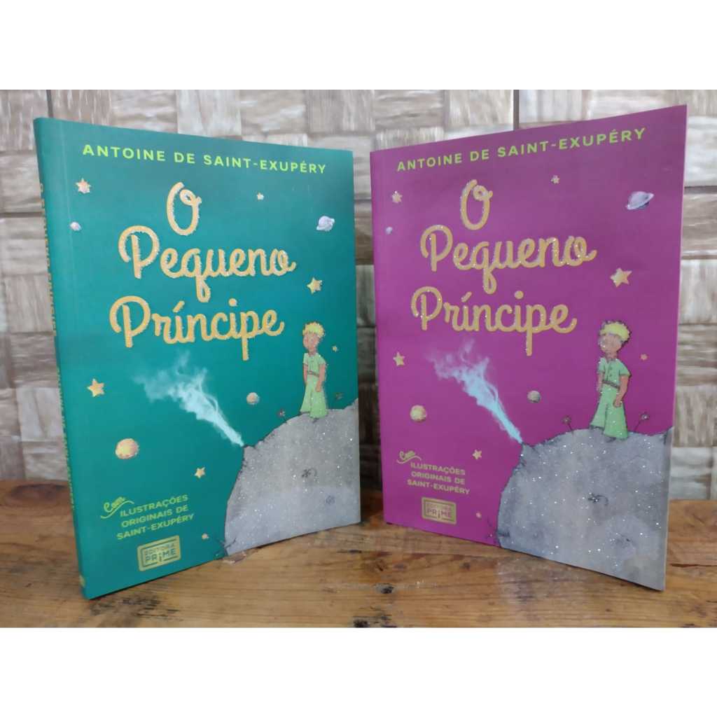 O PEQUENO PRÍNCIPE - Antoine de Saint-Exupéry - Capa em rosa e em azul - Com ilustrações originais de Saint-Exupéry
