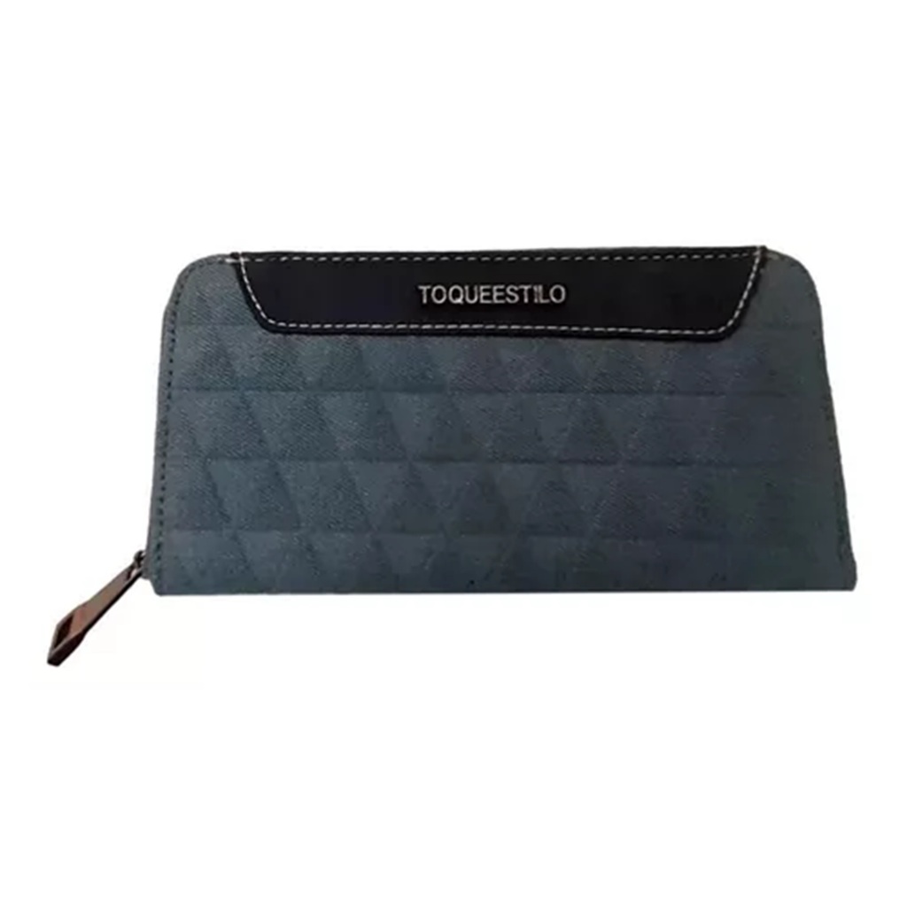 Carteira Feminina Jeans Bolsa Inspira Triangulo Toque Estilo