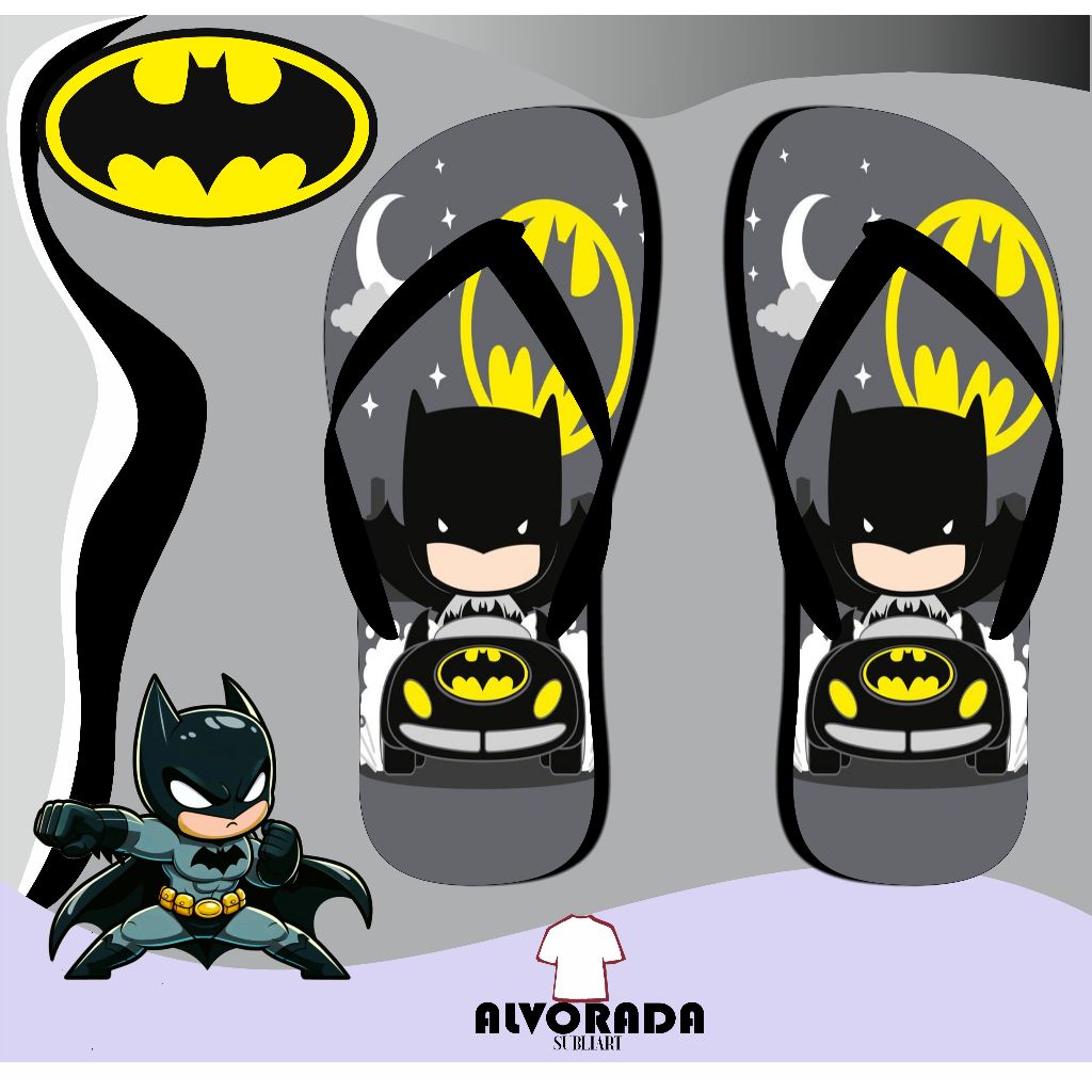 Chinelo Sandalia Batman Morcego Personalizado Personagem Desenho Infantil Adulto em Oferta na Shopee