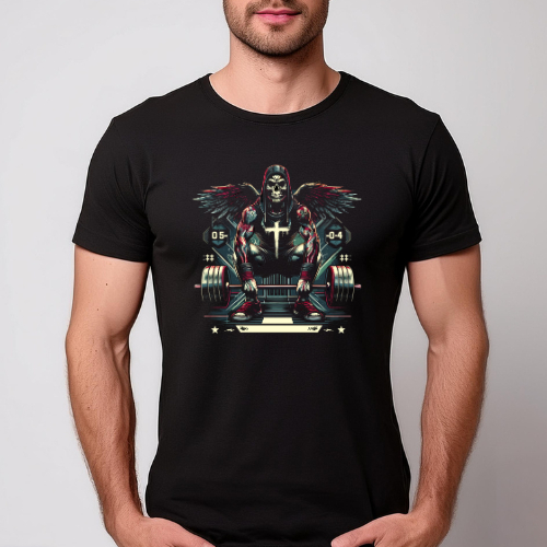 Camiseta masculina para casual musculação com estampa personalizada academia fitness crossfit caveira moderna malha 30.1 algodão !