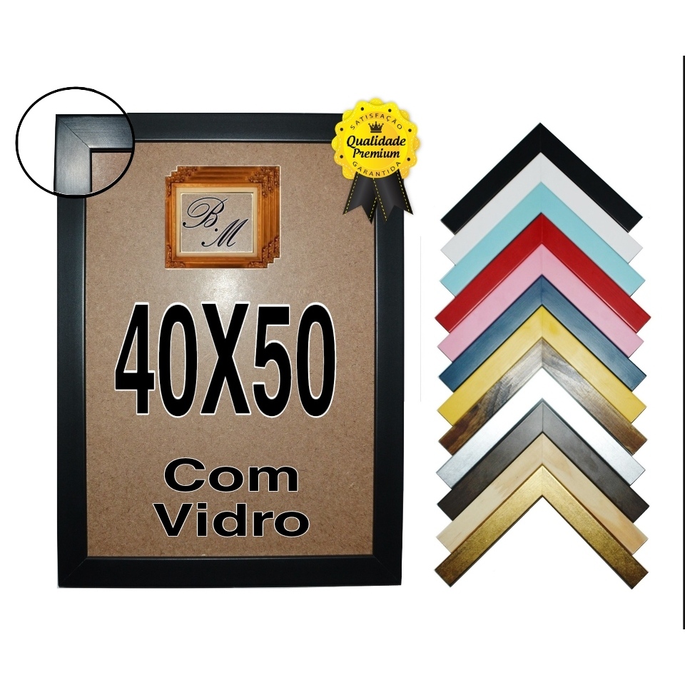 Moldura Quadro 40X50 Lisa Laqueada com Vidro e Fundo em Oferta na Shopee