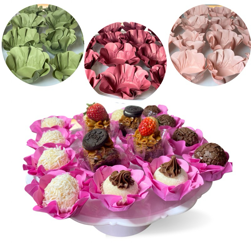 40/120/200 Forminhas Para Doces Finos Luxo Flor Várias Cores Casamento Festa Aniversários Docinhos