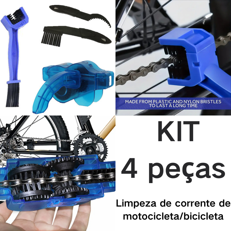 Kit 4 peças Ferramentas Limpador De Corrente Limpeza Cassete Catraca Escova Bike Bicicleta em Oferta na Shopee