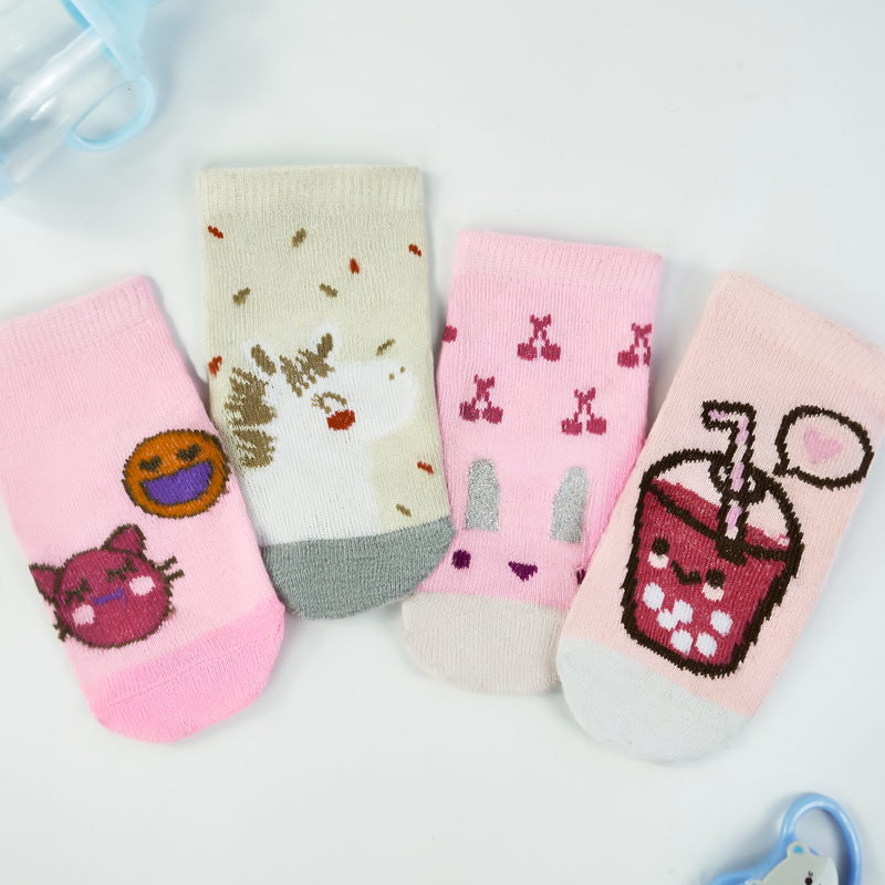 Kit 12 pares de meias Feminino para recém nascidos e bebê menina com antiderrapante