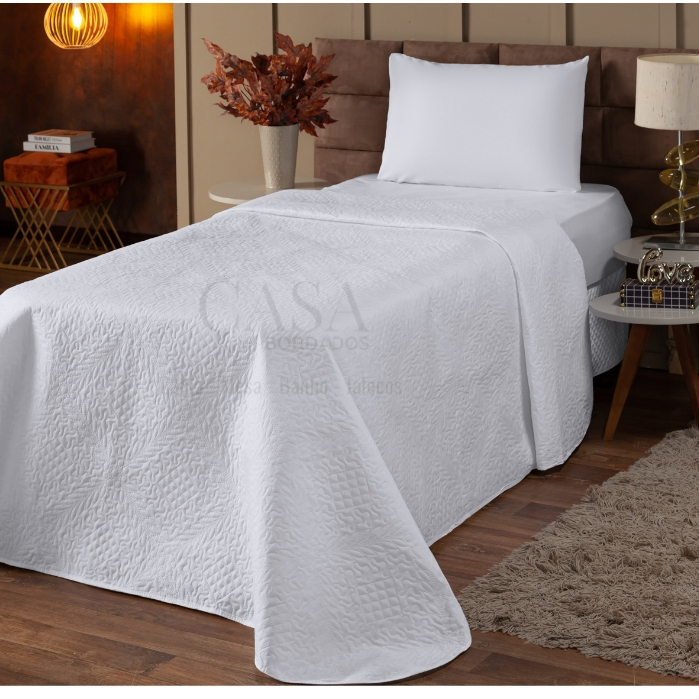 Kit Colcha Cobre Leito Solteiro p/ Cama Box e Fronha 02 pçs