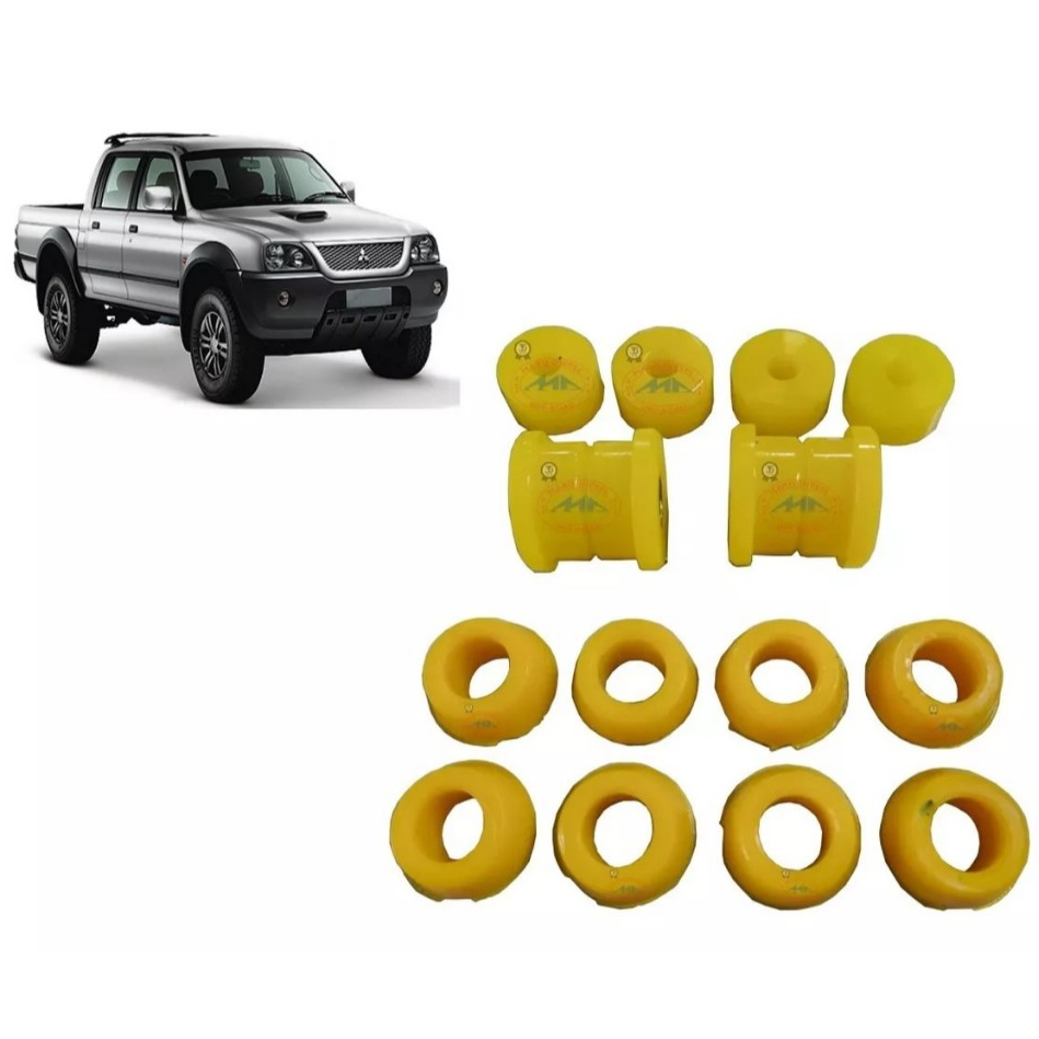 Bucha Amortecedor Diant/tras L200 2.5 2004 A 2012 Pu (KIT)