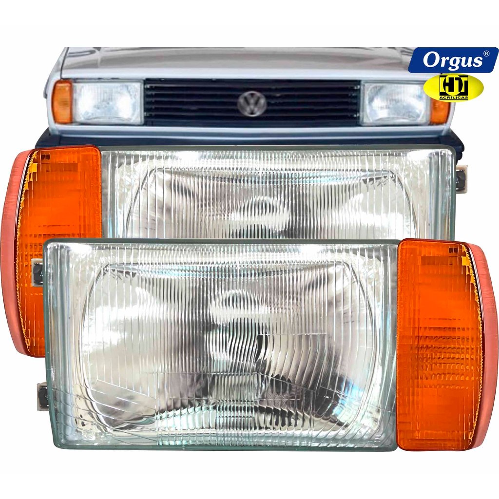 Farol Voyage Parati 1981 1982 1983 a 1986 Gol Saveiro 1985 1986 Lente de Vidro Orgus com Setas Âmbar