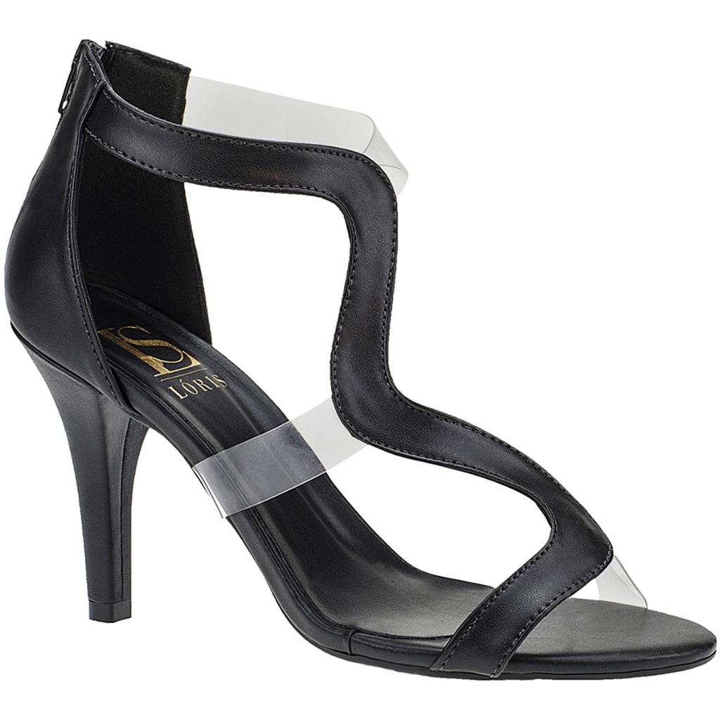 Sandália de Salto Alto Gisele Design Vinil Tiras Onduladas Tendencia Moda 13-188 - Women Shoes