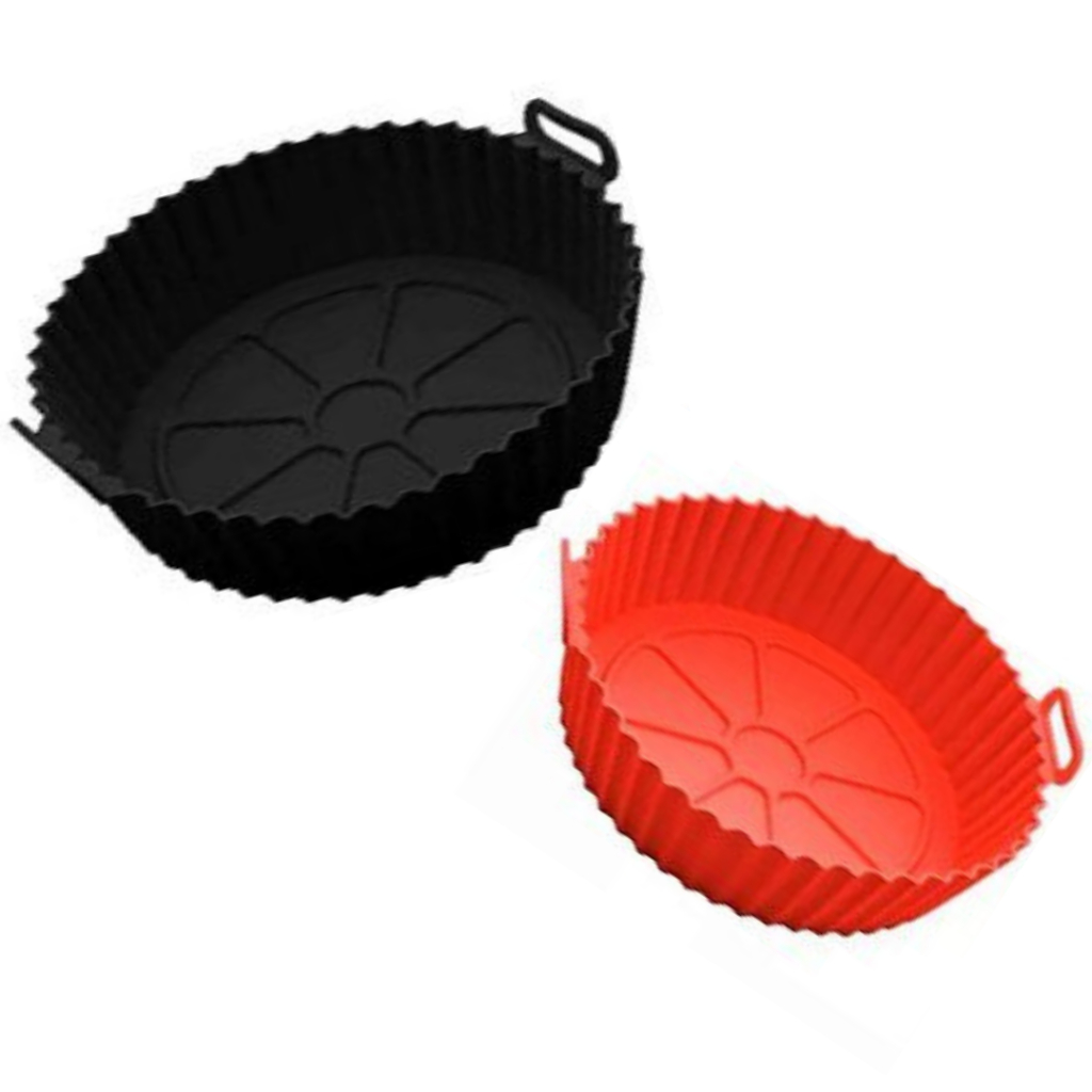 Forma,Cesto de Silicone Lavável Air Fryer e Forno Forma para Fritadeira Elétrica com Alça Flexível