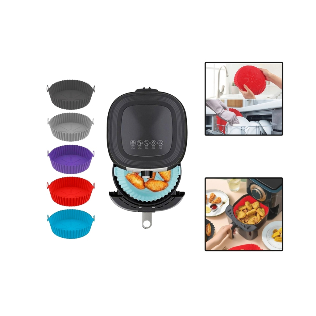 Forma Cesto De Silicone Airfryer Forno 20cm Antiaderente
