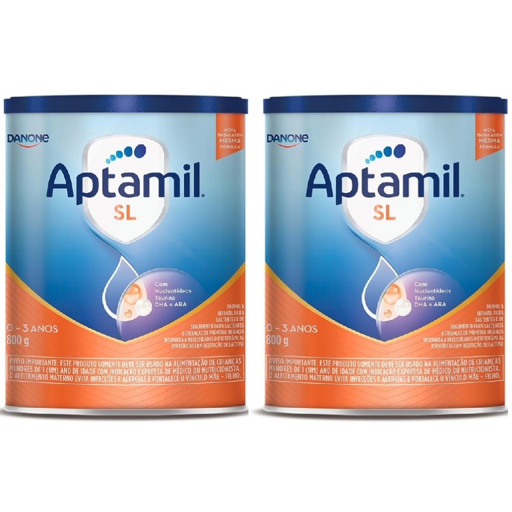 Kit 2 Latas Aptamil Sem Lactose 800g EQ.1