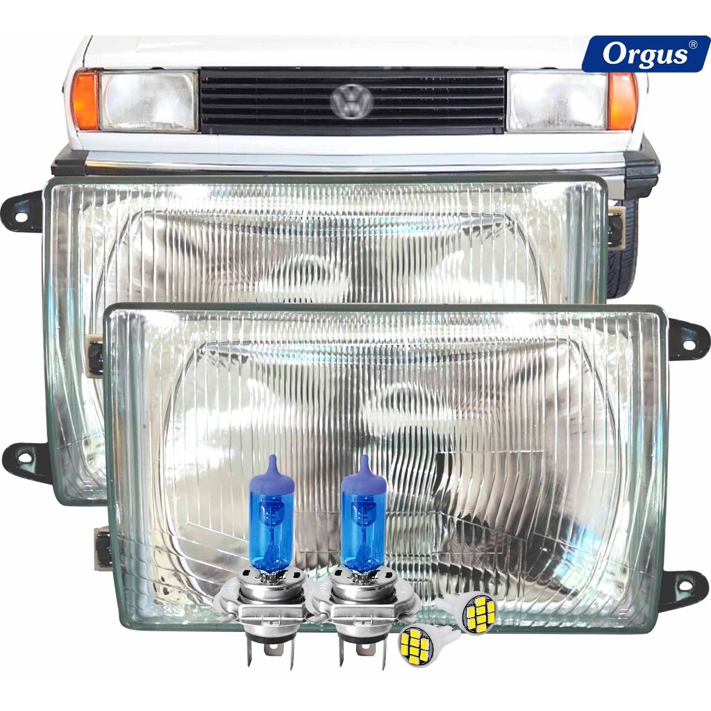 Farol Voyage Parati 1981 1982 1983 a 1986 Gol Saveiro 1985 1986 Lente de Vidro Orgus com Lâmpadas