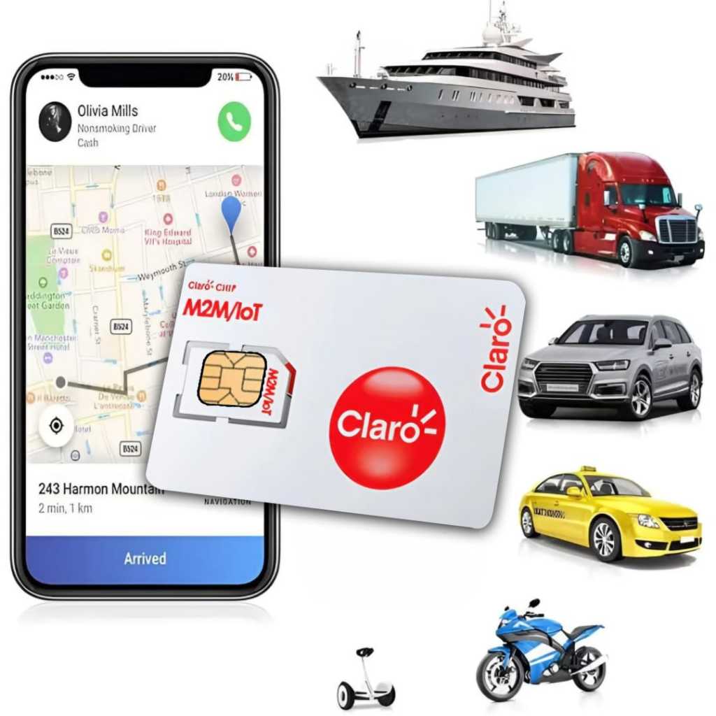 Chip m2m claro para rastreador tk311 gt02 j16 4g