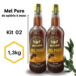 Kit com 2 Mel em garrafa 1,3kg / Puro e Natural em Oferta na Shopee