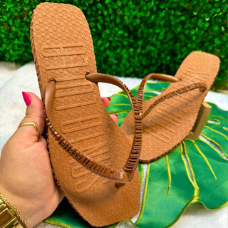 Chinelo Feminino Bico Quadrada Cor Terracota Sandália em Oferta na Shopee