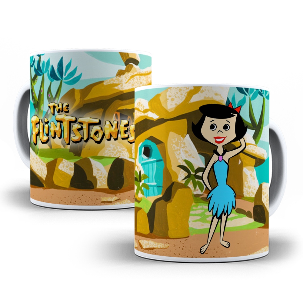 Caneca Personalizada Infantil Os Flinstones Betty Rubble Escolinha Presente Aniversario festa HD 619