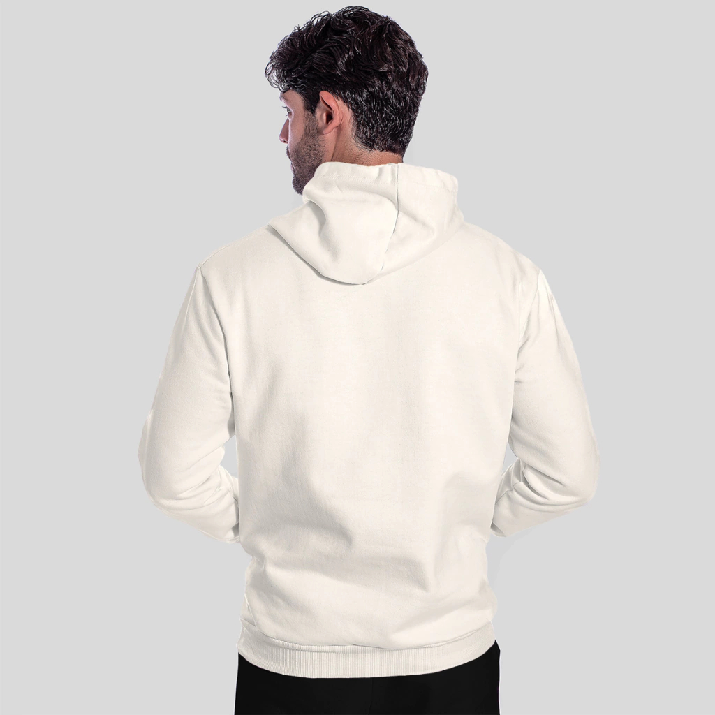 Moletom Branco Off White Canguru Streetwear com capuz Modelo Premium Peluciado Sem estampa