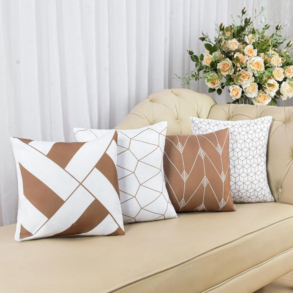 Kit c/ 4 Capas de Almofada Decorativas Modern Print 45×45 – Modelos Variados