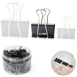 Kit 24 Clips Borboleta 32 mm Prendedor de Papel Grande Binder Escritório Documentos Clipe Trabalho em Oferta na Shopee