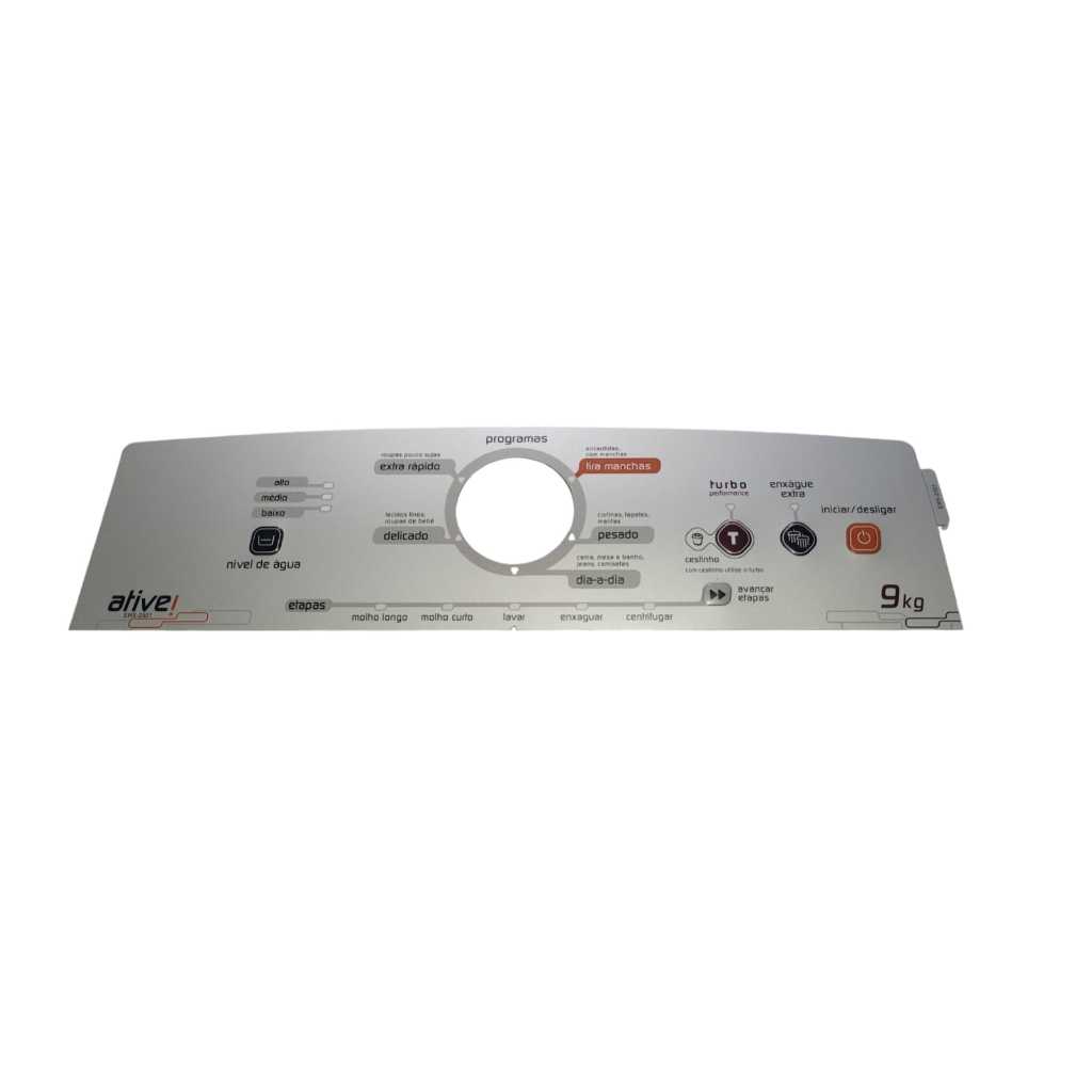 Adesivo Painel Decorativo Lavadora Brastemp Ative 9 Kilos  BWL09B PDALBWL09B