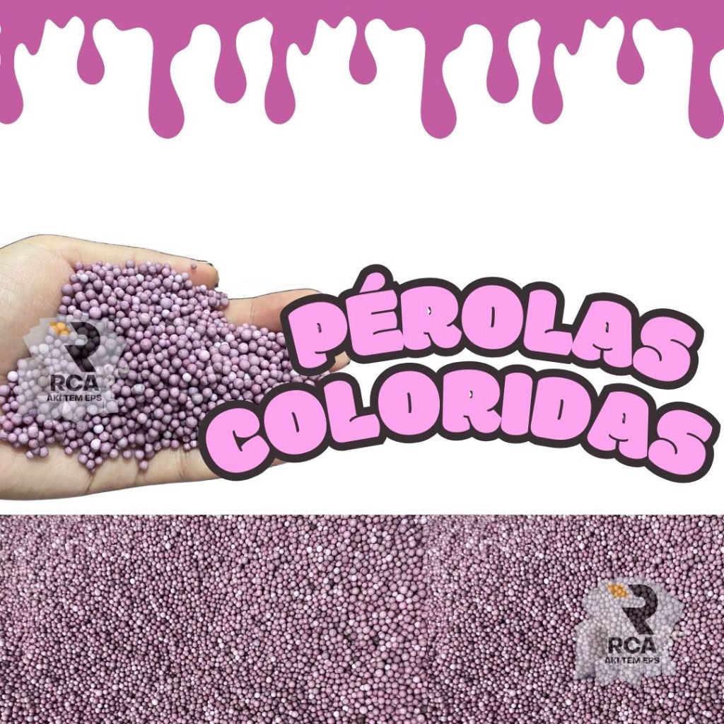 Pérola de Eps Colorida Pacote 1 Litro para artes e slime Roxo