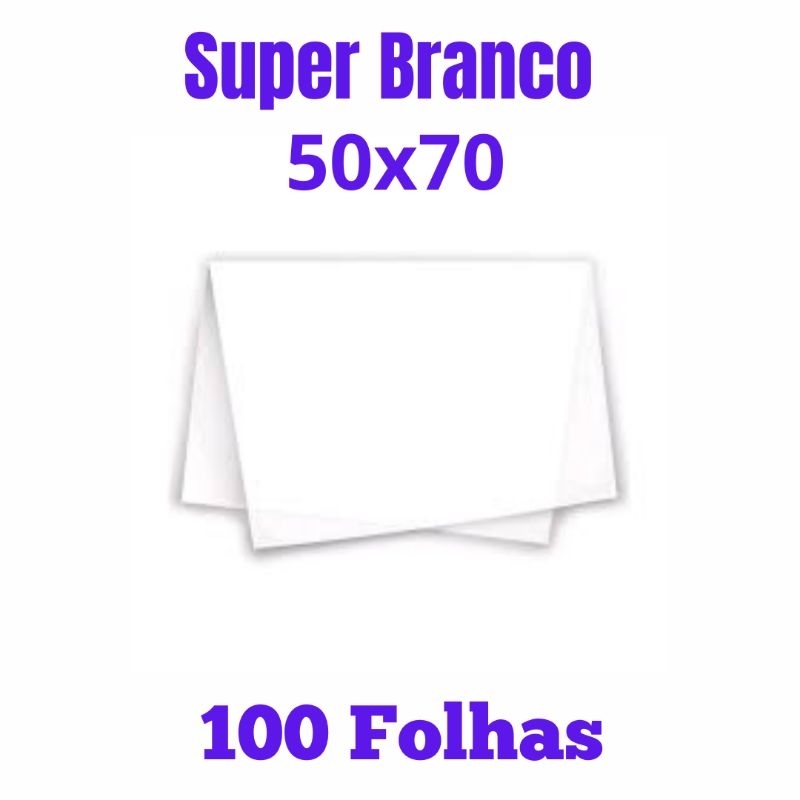 Papel Seda Super Branco Pacote Com 100 Folhas Grande 50X70