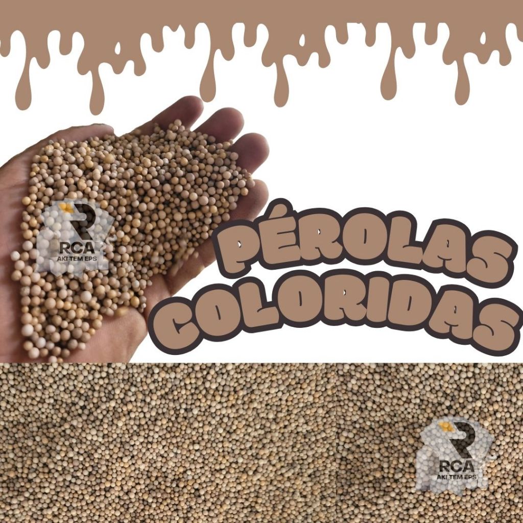 Pérola de Eps Colorida Pacote 1 Litro para artes e slime Marrom