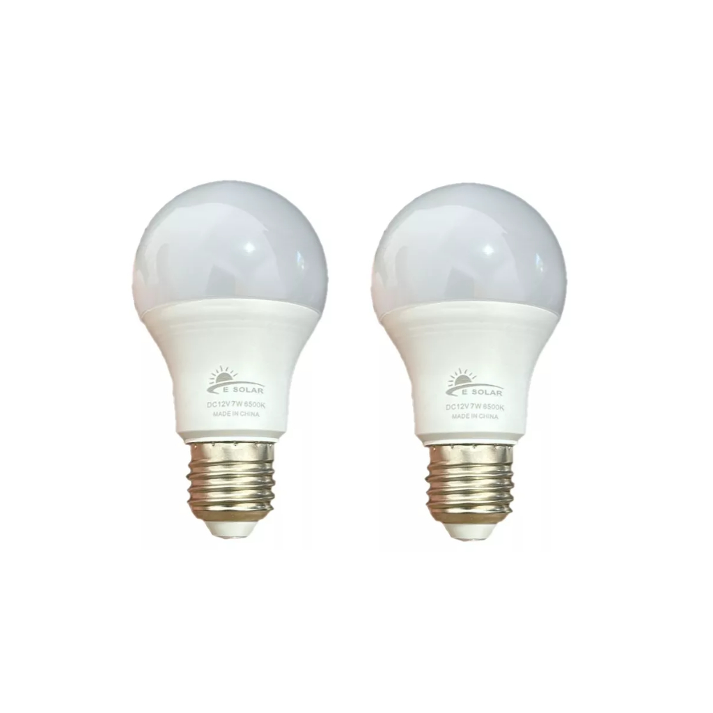 Kit 2 Lâmpadas Led 7w 12v Bulbo E-27 Branca Fria 6500k E Solar em Oferta na Shopee