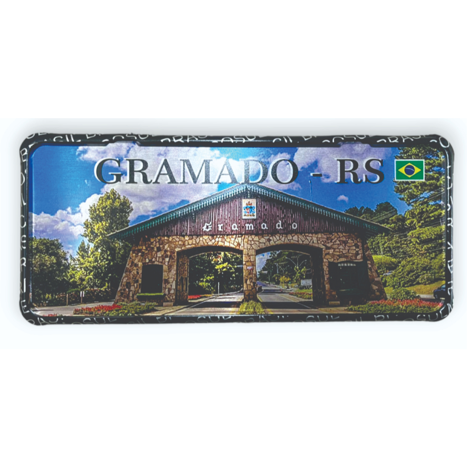 Placa tipo automotiva Temática Gramado Rio grande do sul em Oferta na Shopee