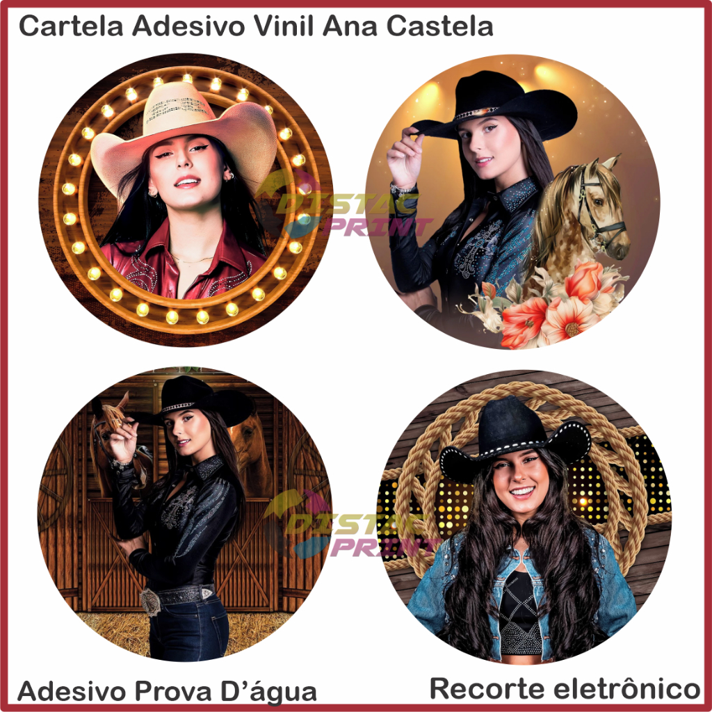 Kit 120 Etiquetas Adesivas Ana Castela | Adesivo Redondo Ana Castela Boiadeira | VÁRIOS MODELOS em Oferta na Shopee