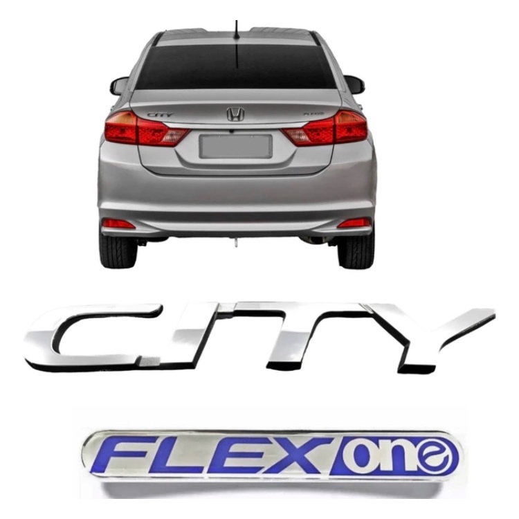 ￼Emblema Letreiro City FlexOne 2015 Acima Peça Cromada