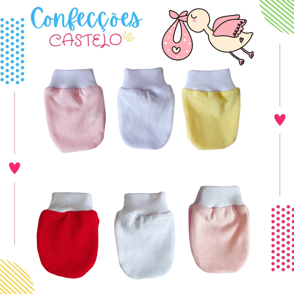 Luvinha Maternidade Bebê - Kit com 6 pares - Tamanho RN