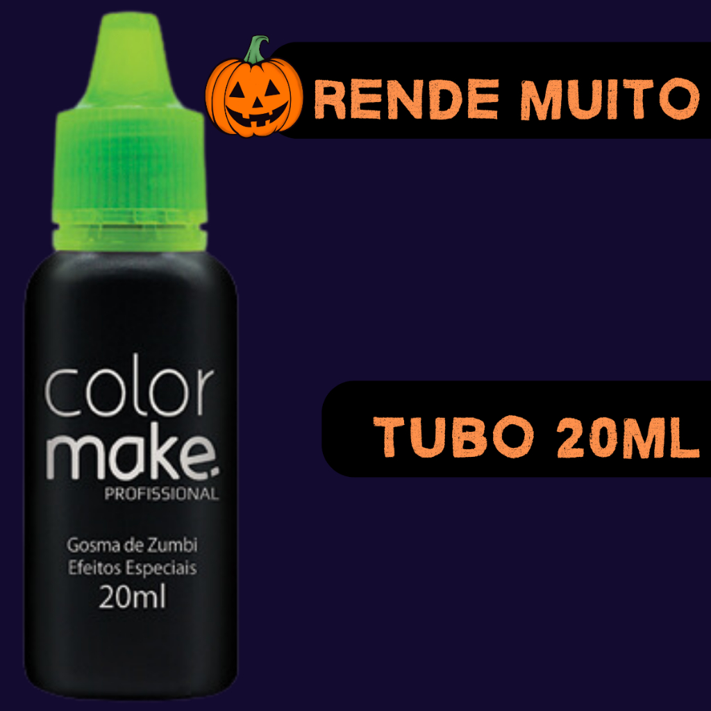 Kit 5,3,1 Maquiagem Halloween Gosma Zumbi Bruxas Realista Artística Sangue Carnaval — imagem 2 de 2