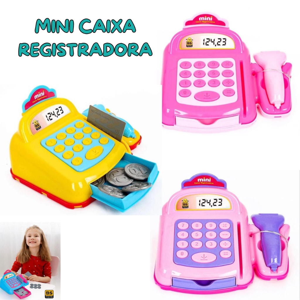 Mini Caixa Registradora Brinquedo Menina Infantil Supermercado Cozinha Briquedos De Menina