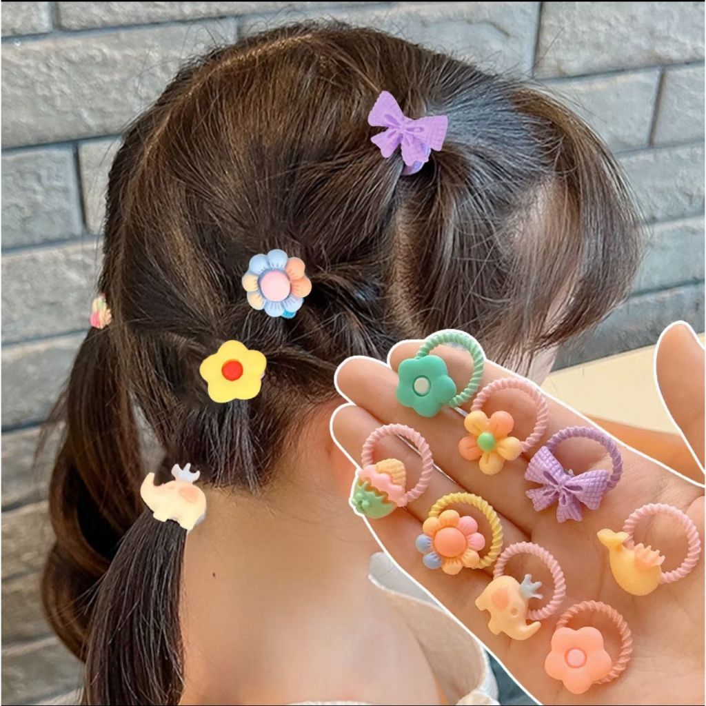 Kit 50 Mini Elásticos de Cabelo Xuxinha Rabicó Buchinha Com Aplique Infantil em Oferta na Shopee