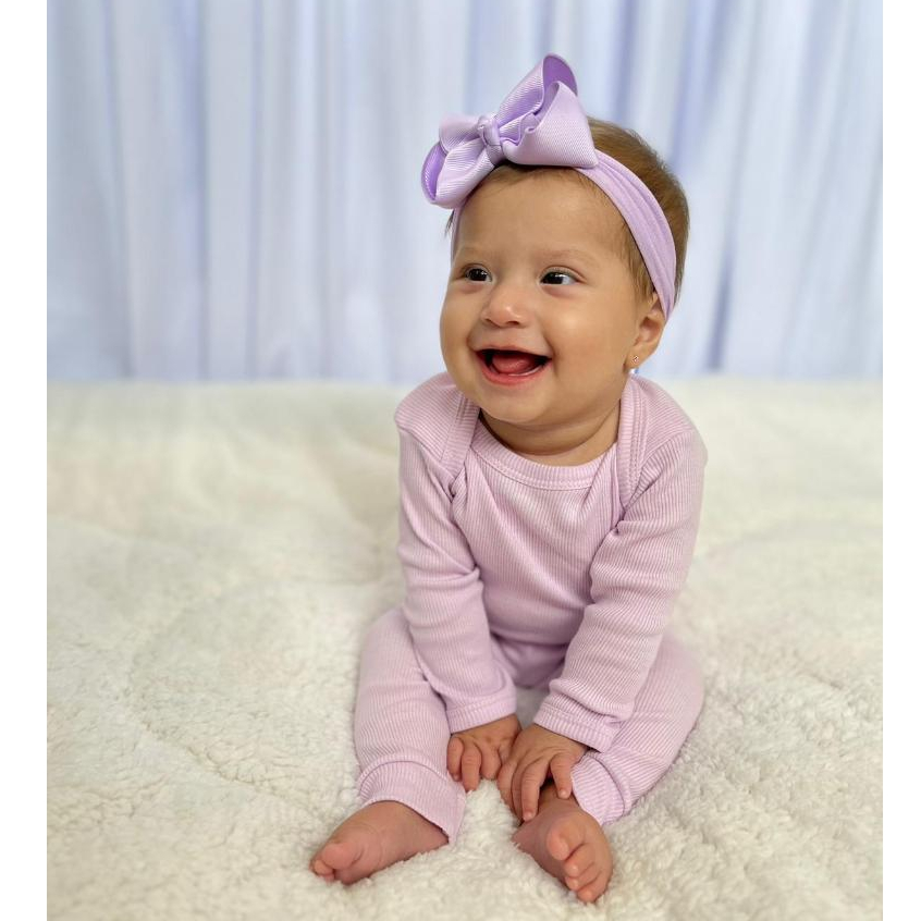 Conjunto Canelado Pagão Body e Calça Mijão Menino Menina Malha Ribana 100% Algodão RN ao G  3942-C4