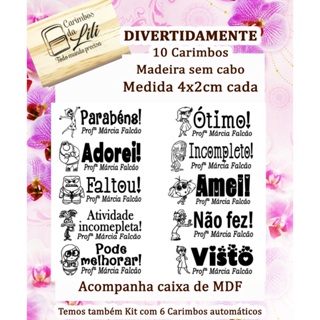 Kit de Carimbos 10 Unidades Divertidamente em Oferta na Shopee