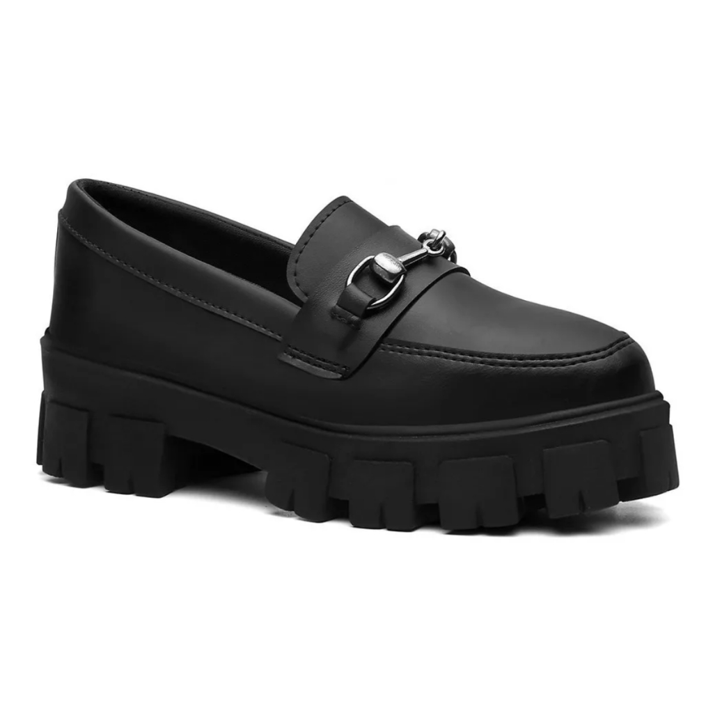 Mocassim Preto Gorgurão Elegante Confortável Casual Versátil Dia a Dia Estilo Tendência Qualidade