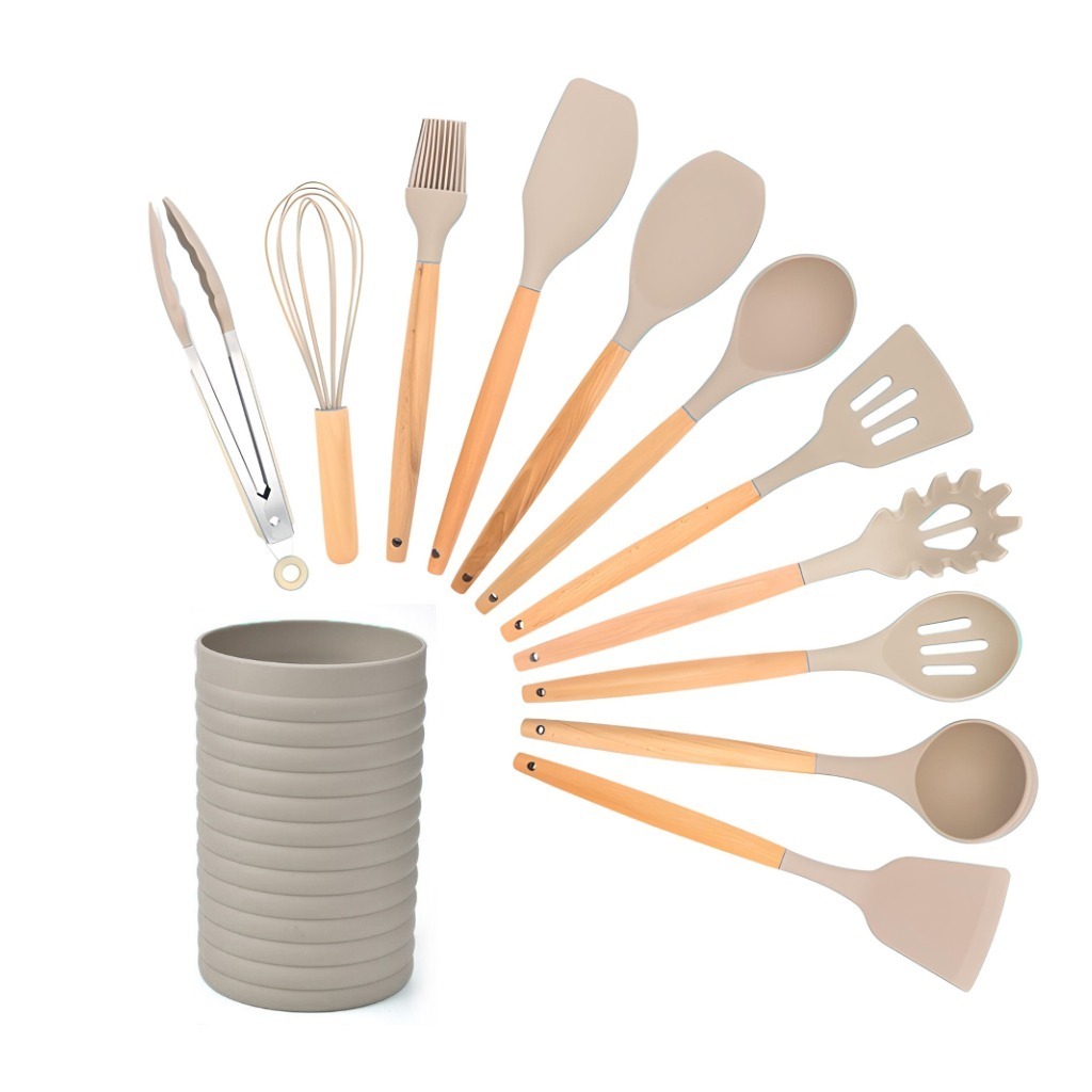 Kit Utensílios De Cozinha 12 ou 7  Peças Silicone Colorido