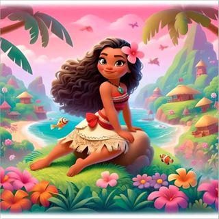 Painel de Festa Infantil Antirreflexo Decoração Princesa Moana Tamanhos P e M em Oferta na Shopee