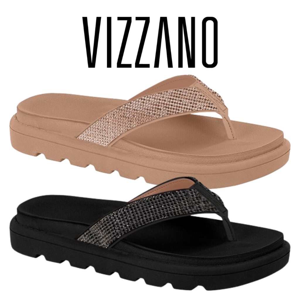 Tamanco Chinelo Dedo Papete Vizzano Plataforma Glitter Strass Brilho ORIGINAL 6459.127