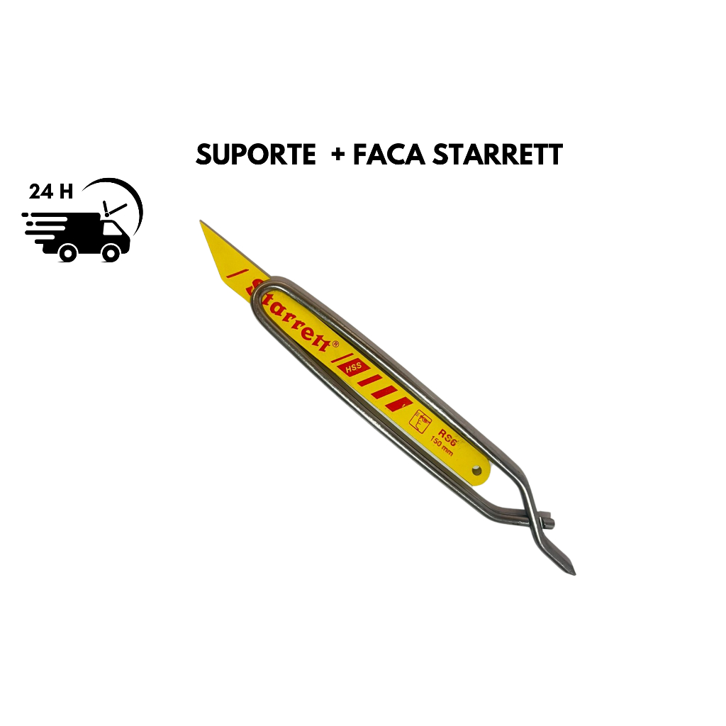 Faca + Suporte Cortar Couro E Sintetico Rs6 150mm Starrett