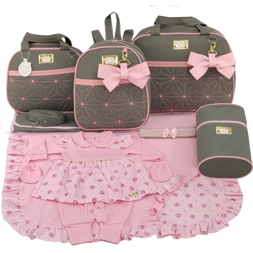 Kit Bolsa Maternidade Menina Varias Cores Estrela + Saida Maternidade em Oferta na Shopee