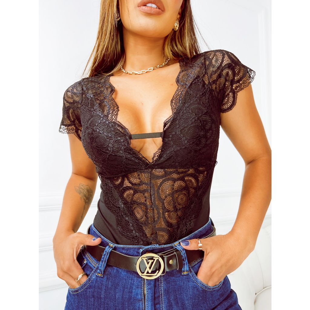 Blusa Manga Curta Renda Guipir | BuscaProdutos