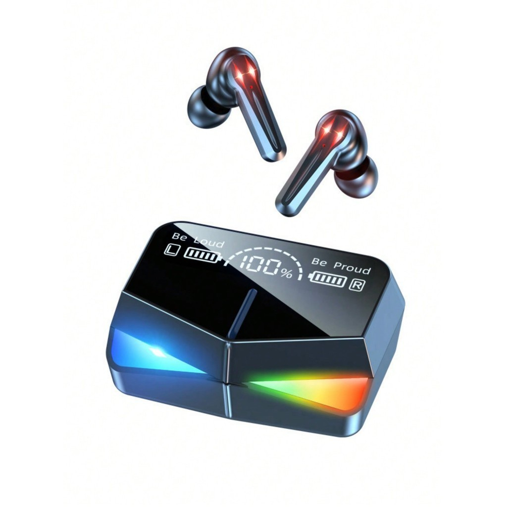 Fone De Ouvido Gamer M28 Bluetooth Sem Fio Resistente a Água Com Microfone e Visor Digital