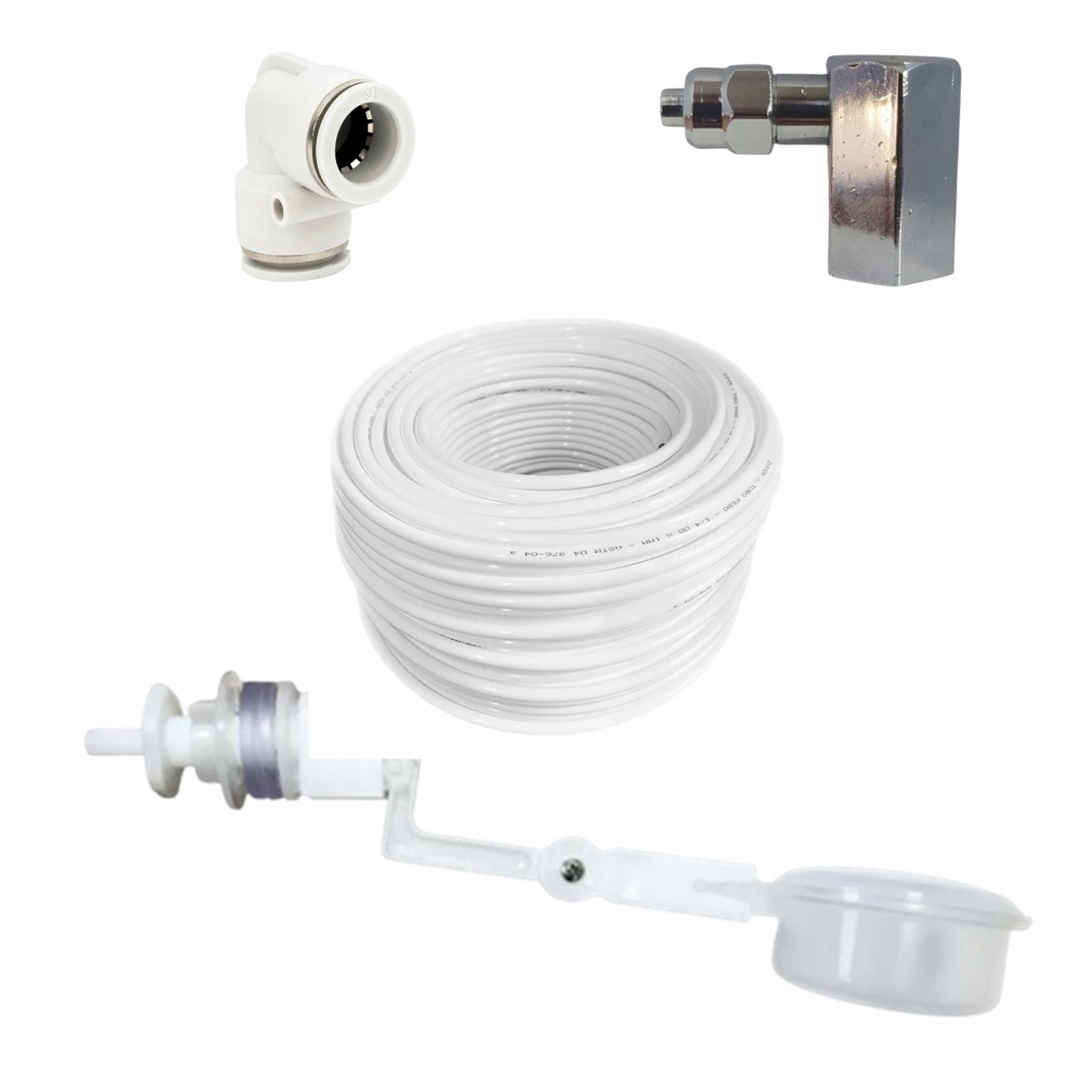 Kit Boia Nível + Mangueira 6mm + Engate Rápido 6mm + Adaptador Rosca Fêmea ¼” Saída Mangueira  6mm