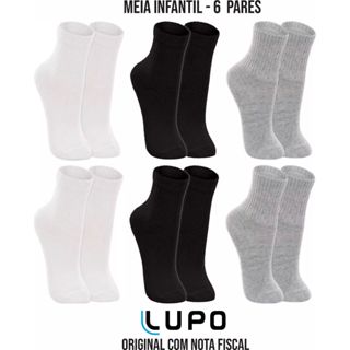 Kit 6 Pares Meias Infantil Menino Menina Lupo Cano Alto Longo em Oferta na Shopee