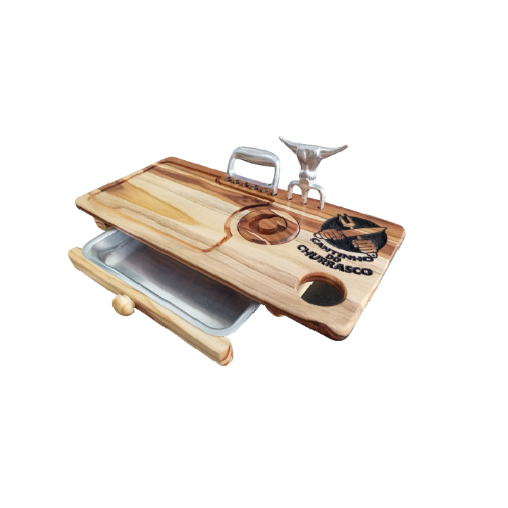 Kit Tabua De Carnes Churrasco C/bandeja Alumínio Garra/garfo- MVCCH em Oferta na Shopee