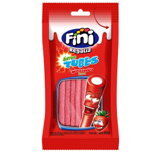 FINI TUBES MORANGO CÍTRICO 80G em Oferta na Shopee